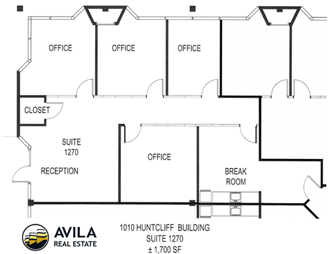 Floor plan for studio, 1700 sqft